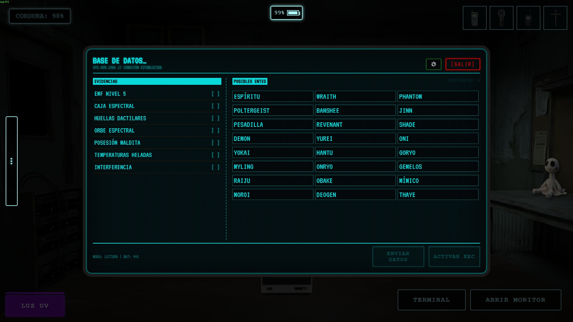 Caja espectral y cruz